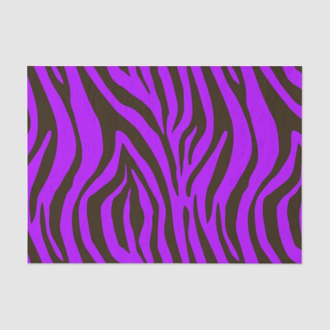 Purple zebra animal print pattern tissue paper (Front)