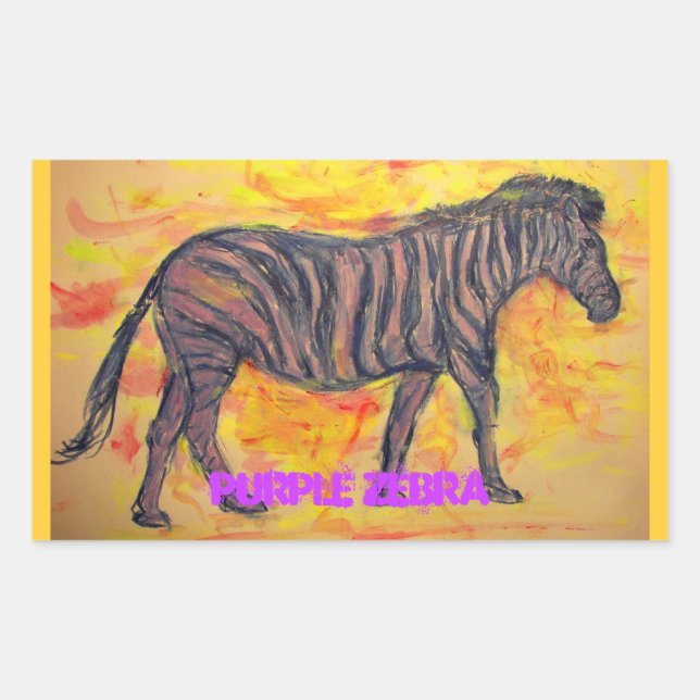 purple zebra art sticker (Front)