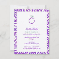 Purple Zebra Bachelorette Party Flat Invitation