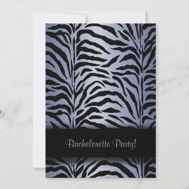 Purple Zebra Bachelorette Party Invitations (Front)