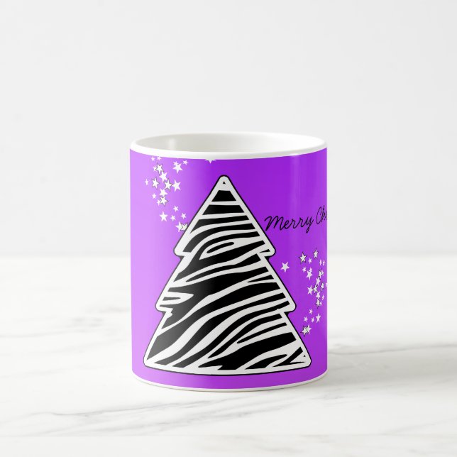 Purple Zebra Christmas Tree Coffee Mug (Center)