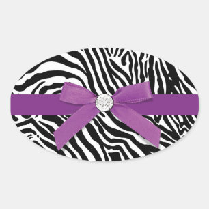 Purple Zebra Envelope Seal Sticker