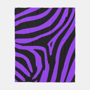 Purple Zebra Fleece Blanket