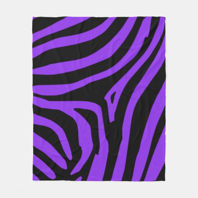 Purple Zebra Fleece Blanket (Front)