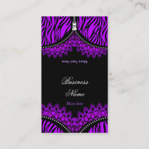 Purple ZEBRA Fold Over Black Corset Business Card