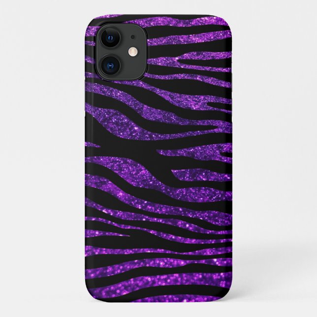 Purple Zebra, Glitter Zebra, Zebra Print, Stripes Case-Mate iPhone Case (Back)