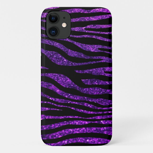 Purple Zebra, Glitter Zebra, Zebra Print, Stripes Case-Mate iPhone Case (Back)