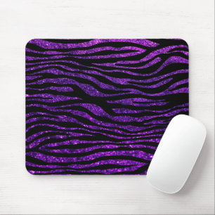 Purple Zebra, Glitter Zebra, Zebra Print, Stripes Mouse Pad