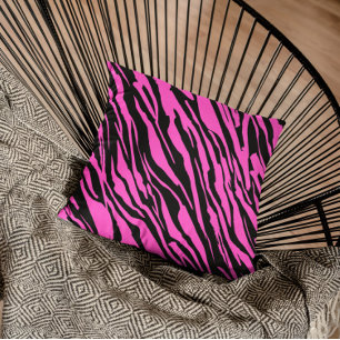 purple Zebra Glittery Pattern  Throw Pillow