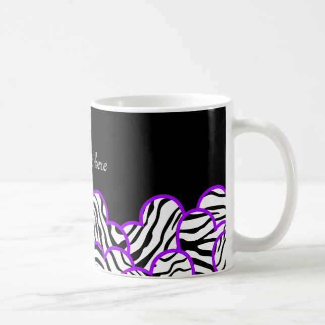 Purple Zebra hearts mug (Right)