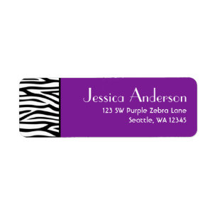 Purple Zebra Modern Adresse de retour