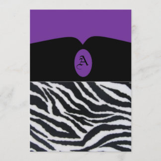Purple/Zebra Party Invitation