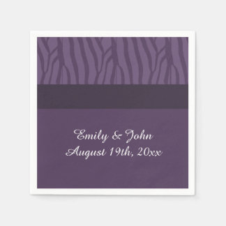 Purple Zebra Pattern Napkin