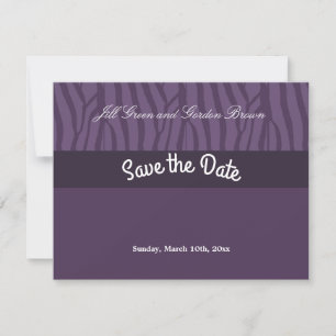 Purple Zebra Pattern Save the Date