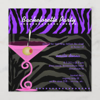 Purple Zebra/pink martini Bachelorette Party