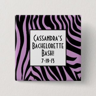 Purple Zebra Print Bachelorette Button