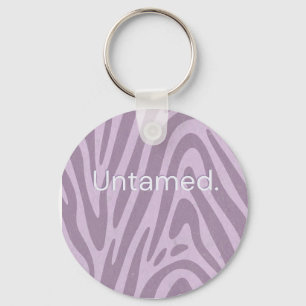 Purple zebra print bag keychain