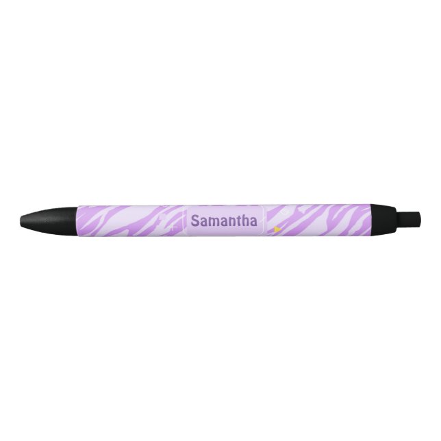 Purple Zebra Print Black Ink Pen (Front)