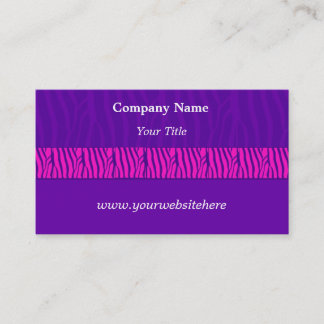 Purple Zebra Print Business Card