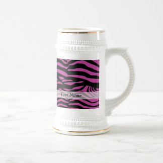 Purple zebra print pattern beer stein