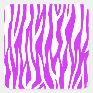 Purple Zebra Print Square Sticker