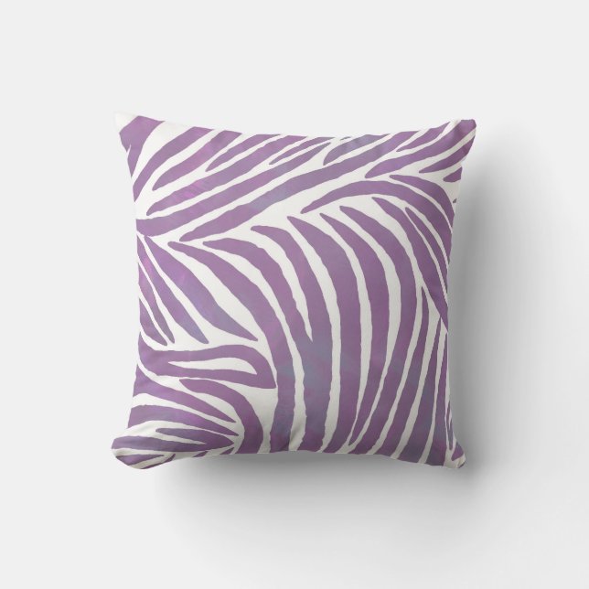 Purple Zebra Print Throw Pillow (Front)