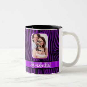 Purple zebra print Two-Tone coffee mug