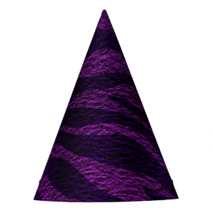 Purple Zebra Print Wild Jungle Birthday Party Hat