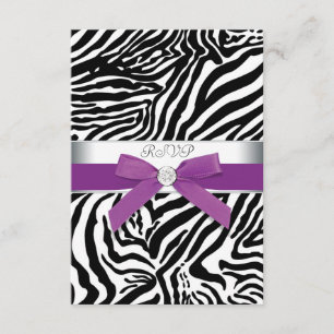 Purple Zebra RSVP Card