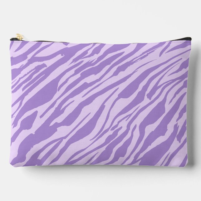 Purple Zebra Stripes Pattern  Accessory Pouch (Front)