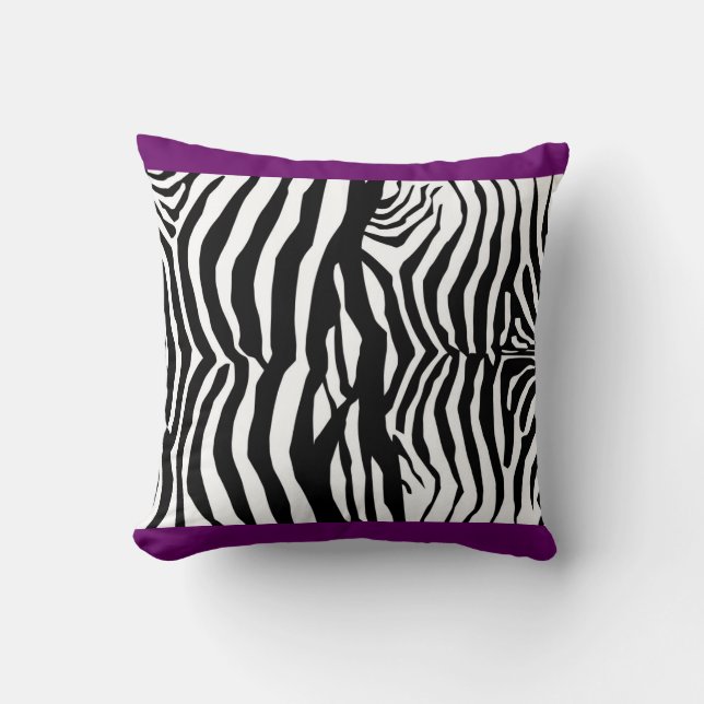 Purple Zebra Throw Pillow (Front)