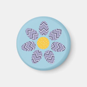 Purple Zig-Zag Easter Egg Flower Magnet