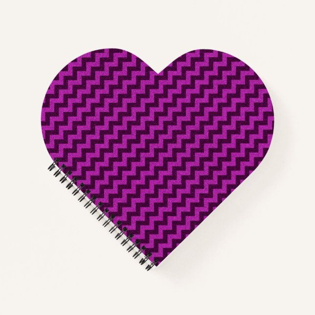 Purple Zig Zag Glitter Notebook (Front)
