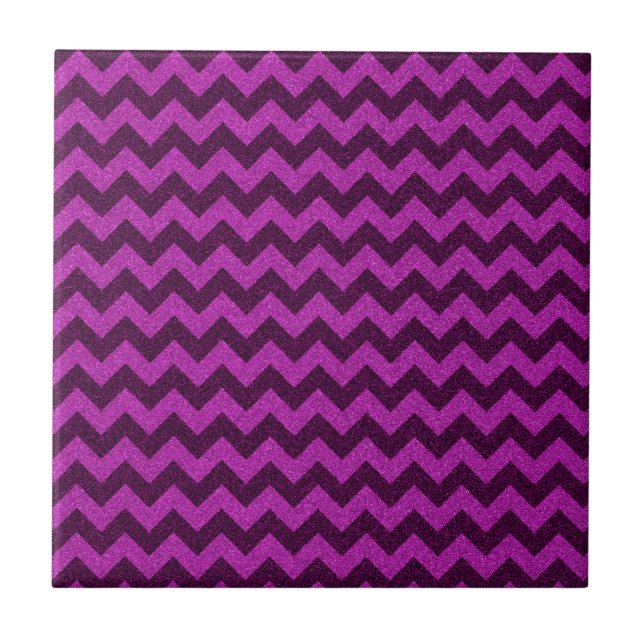 Purple Zig Zag Glitter Tile (Front)