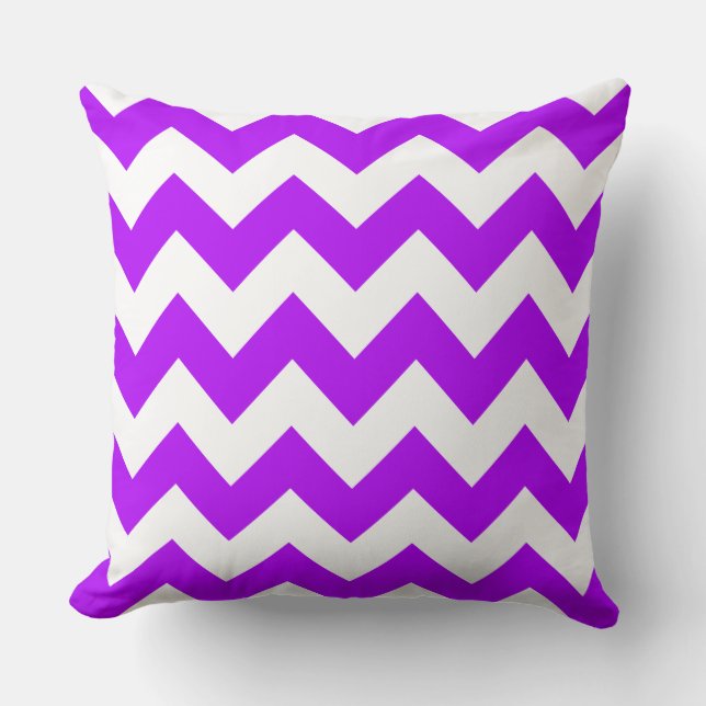 Purple Zig Zag Striped Pillow (Front)