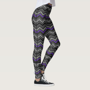 Purple Zig Zag with Black Striping...Epilepsy Leggings
