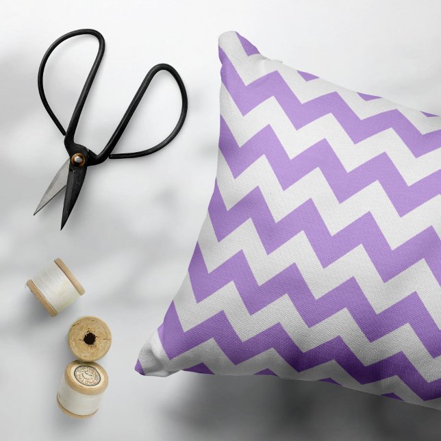 Purple Zigzag, Purple Chevron, Geometric Pattern Accent Pillow (Creator Uploaded)