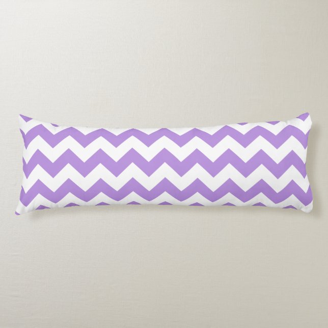 Purple Zigzag, Purple Chevron, Geometric Pattern Body Pillow (Front)