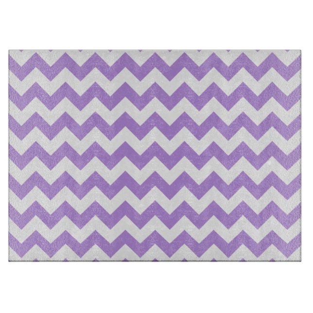 Purple Zigzag, Purple Chevron, Geometric Pattern Cutting Board (Front)