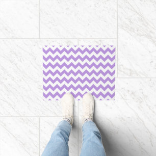 Purple Zigzag, Purple Chevron, Geometric Pattern Doormat