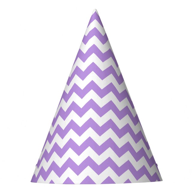 Purple Zigzag, Purple Chevron, Geometric Pattern Party Hat (Front)