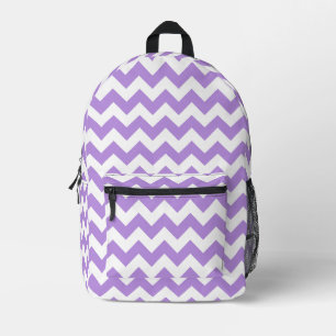 Purple Zigzag, Purple Chevron, Geometric Pattern Printed Backpack