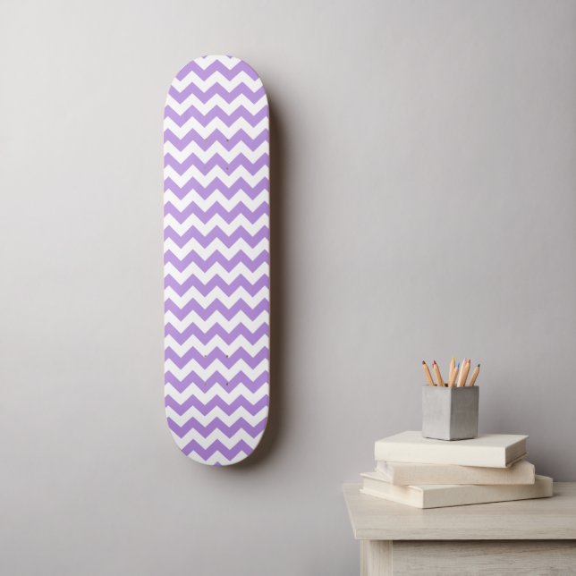 Purple Zigzag, Purple Chevron, Geometric Pattern Skateboard (Wall Art)