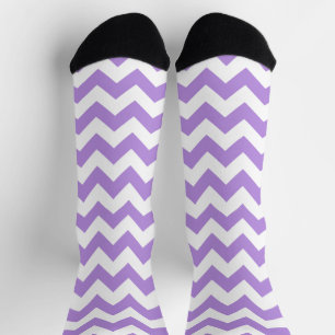 Purple Zigzag, Purple Chevron, Geometric Pattern Socks