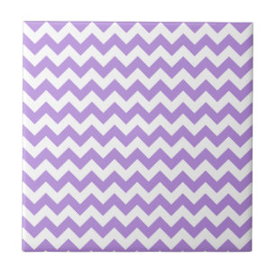 Purple Zigzag, Purple Chevron, Geometric Pattern Tile