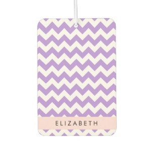 Purple Zigzag, Purple Chevron, Your Name Air Freshener