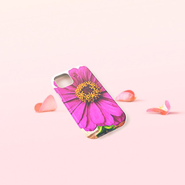 Purple Zinnia Flower in Bloom    iPhone Case (Creator Uploaded)