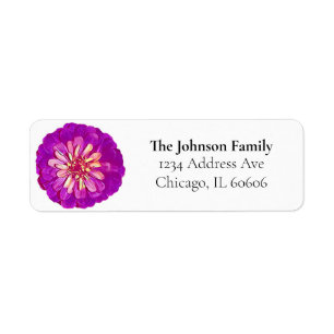 Purple Zinnia Return Address Labels