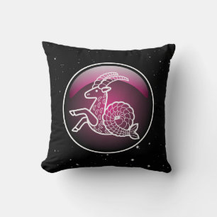 Purple Zodiac Capricorn Throw Pillow