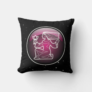 Purple Zodiac Virgo Throw Pillow